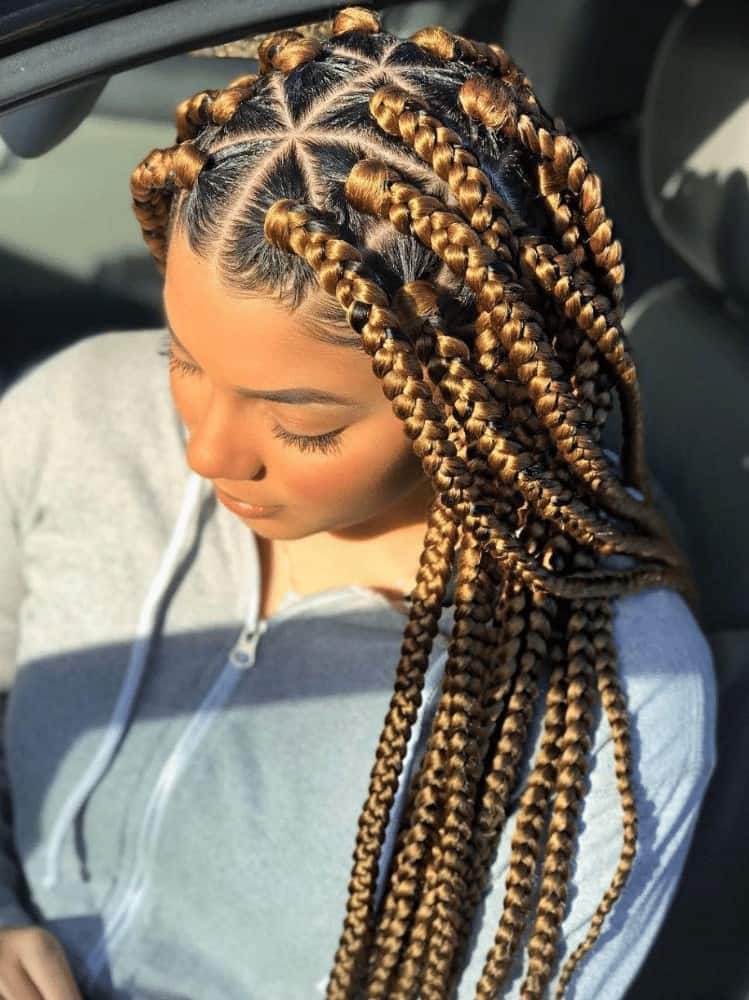 African Golden blonde box braids