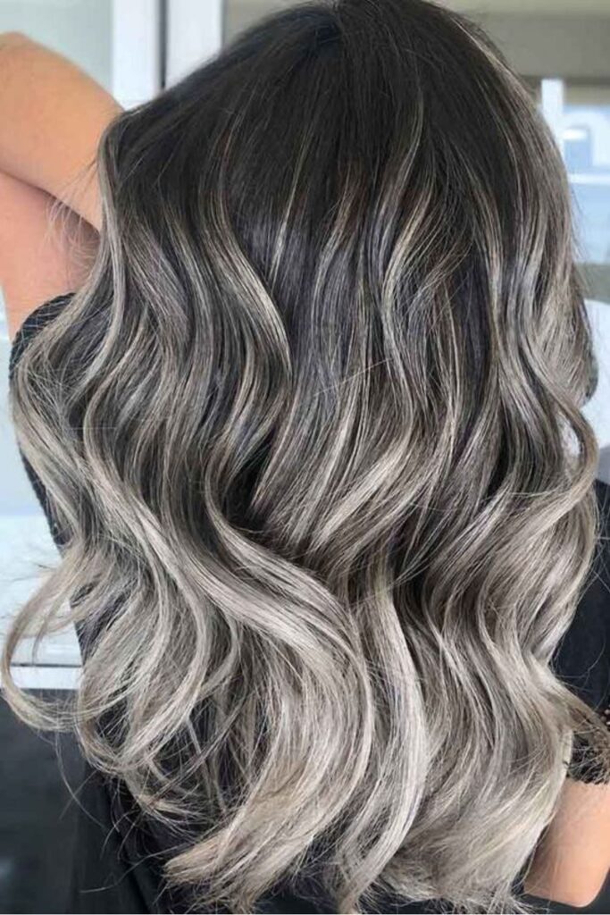 Ash Blonde Highlights On Black Hair