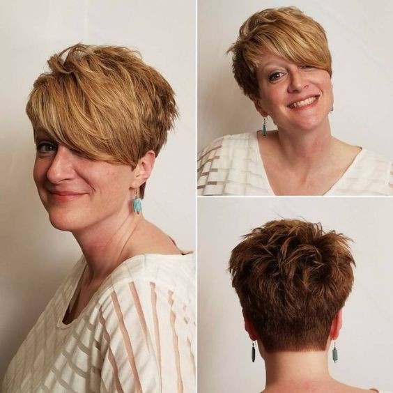 Asymmetrical Pixie with Side-Swept Bangs