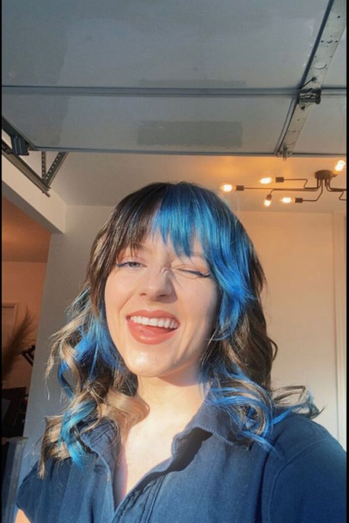 Blue Shaggy Hairstyle