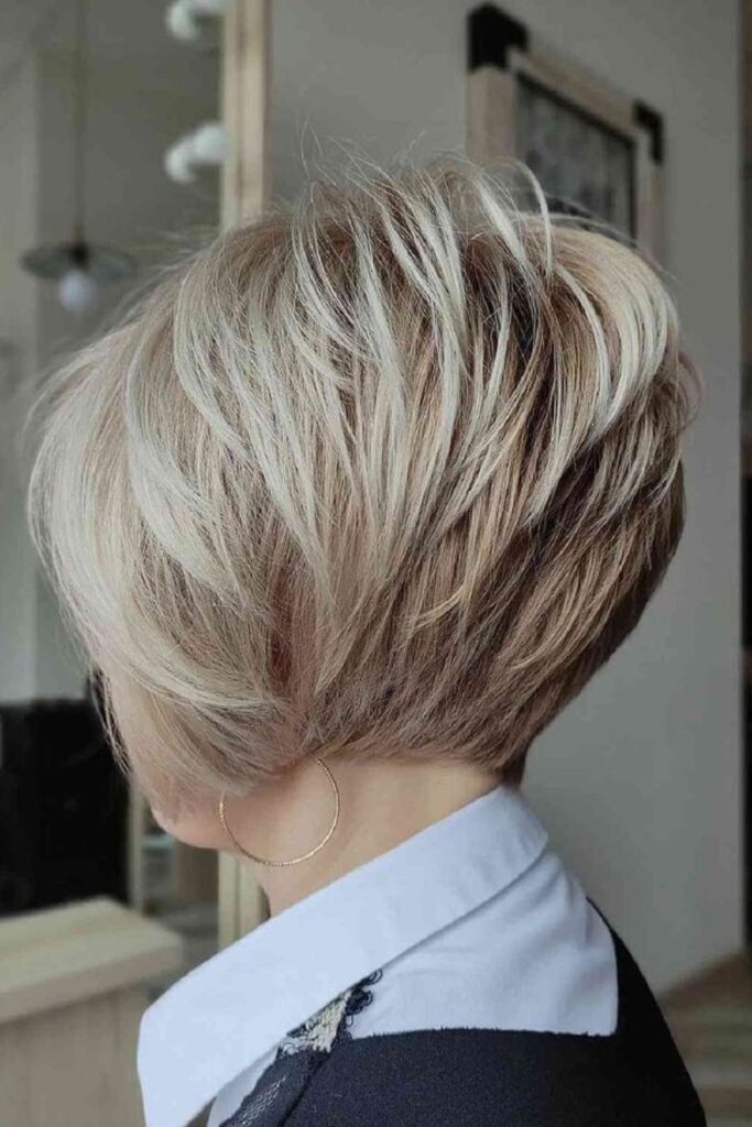 Bold Bixie Haircut with Icy Highlights