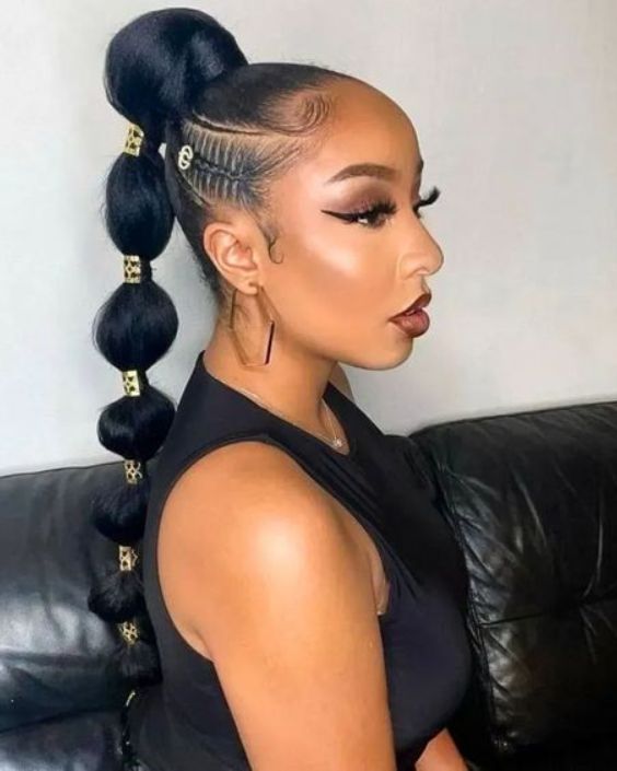 Bubble Ponytail for Black Women