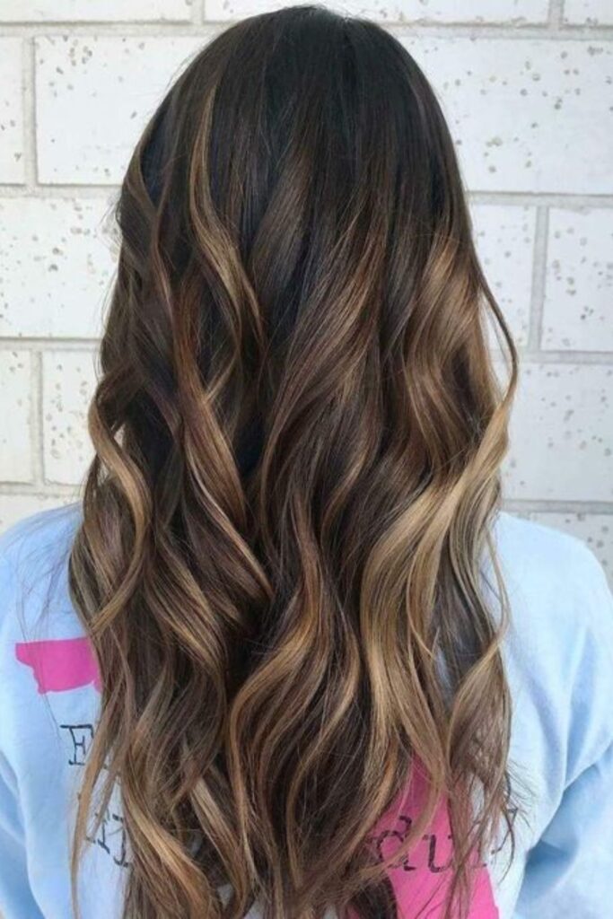 Caramel Blonde Highlights On Black Hair