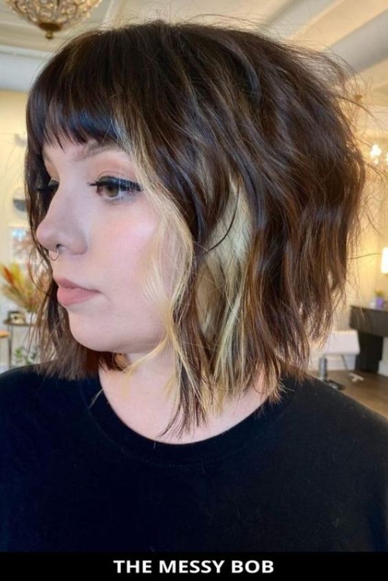 Choppy Bob with Peek-a-Boo Highlights