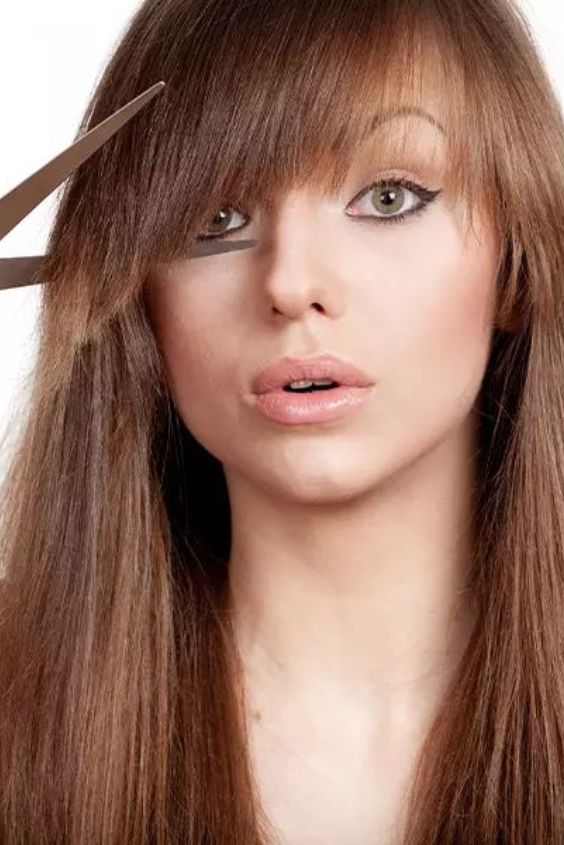 Choppy Side-Swept Bangs