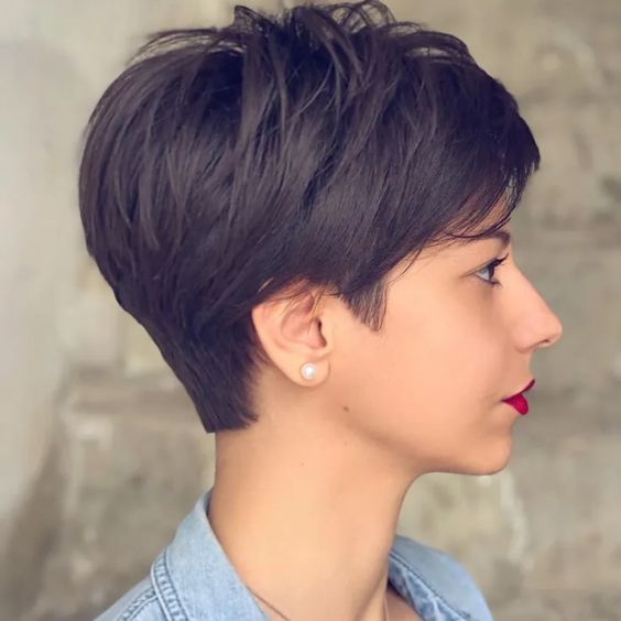 Classy Brunette Pixie Haircut