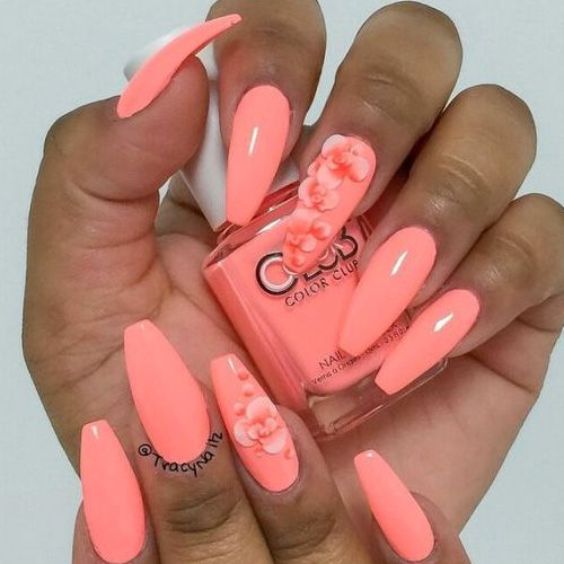 Coral Ballerina Nails