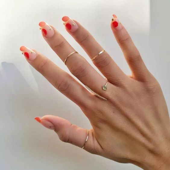 Coral Spot Oval Nails