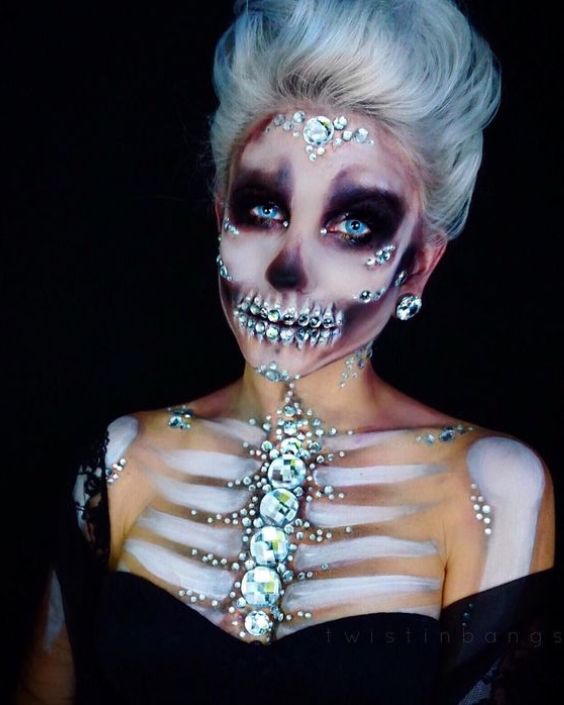 Crystal Skeleton Makeup