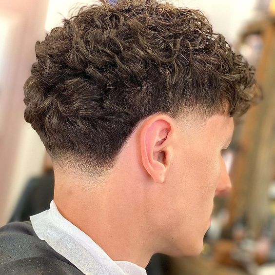 Curly Undercut with Taper Fade