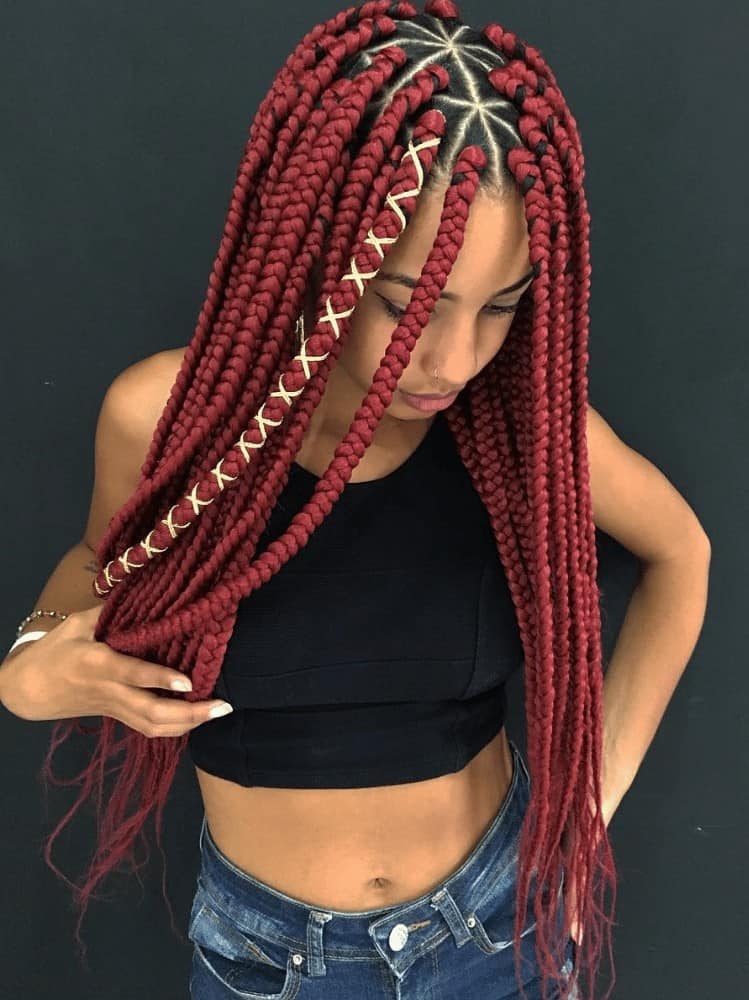 Dark Side-Part Box-Braids