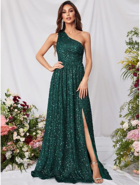 Emerald Green Sequin Dress