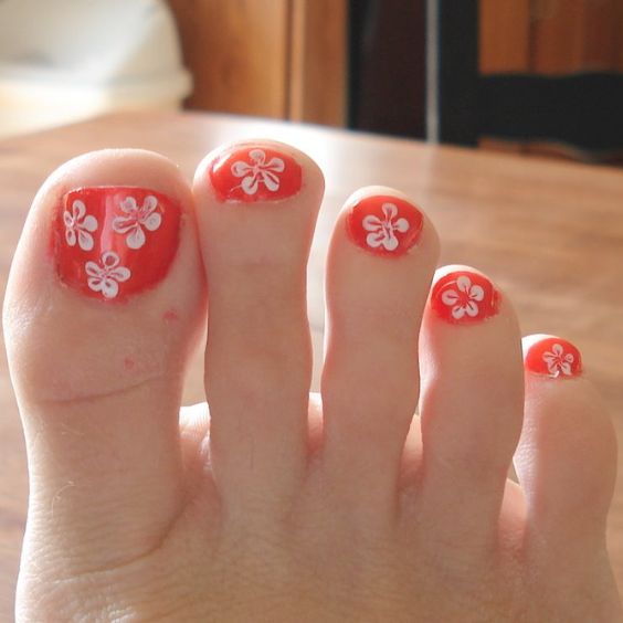 Floral Toe Nails