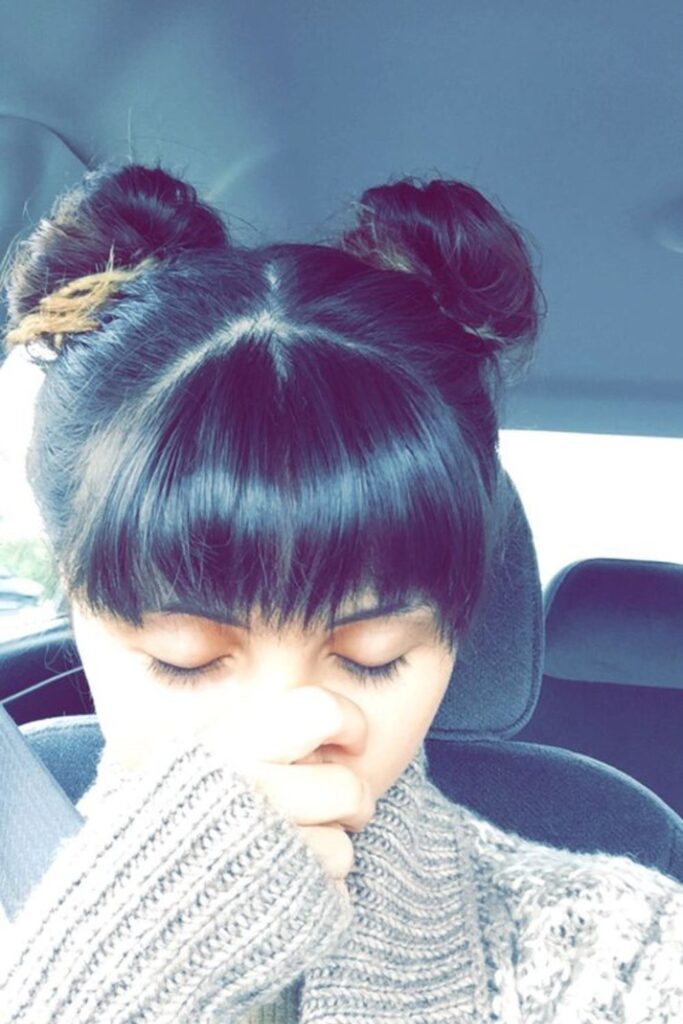 Front Bangs With Space Buns