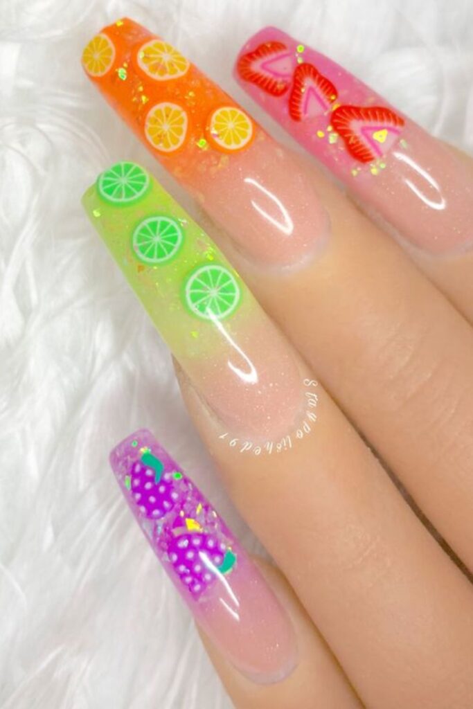 Fruit French Tip Nails