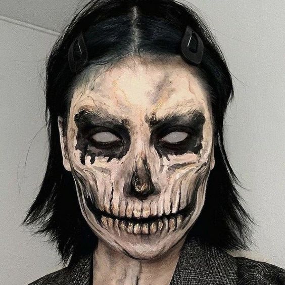 Glitch Skeleton Makeup