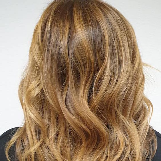 Golden Blonde with Caramel Feathering