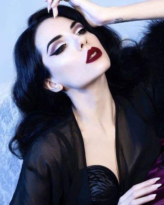 Gothic Elegance Red Lips