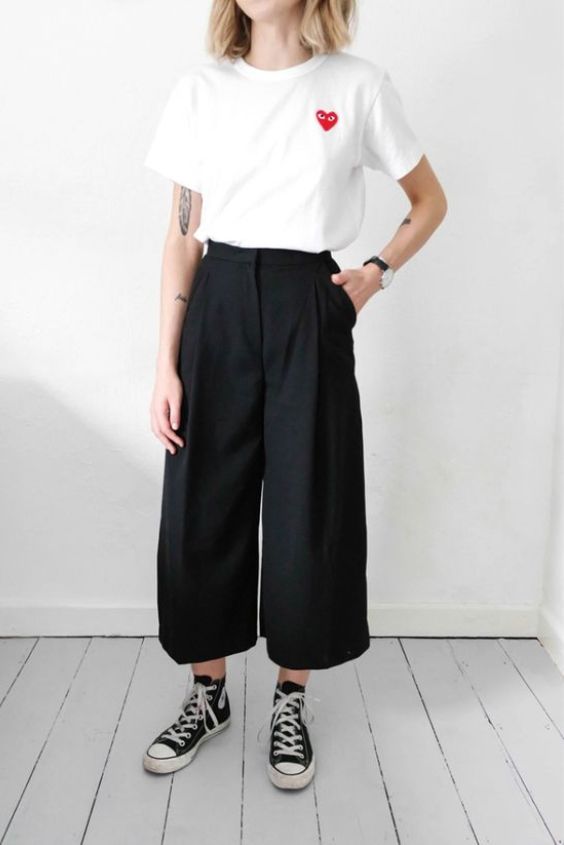 Graphic Tee and Culottes Fusion