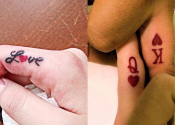 Heart tattoos on fingure