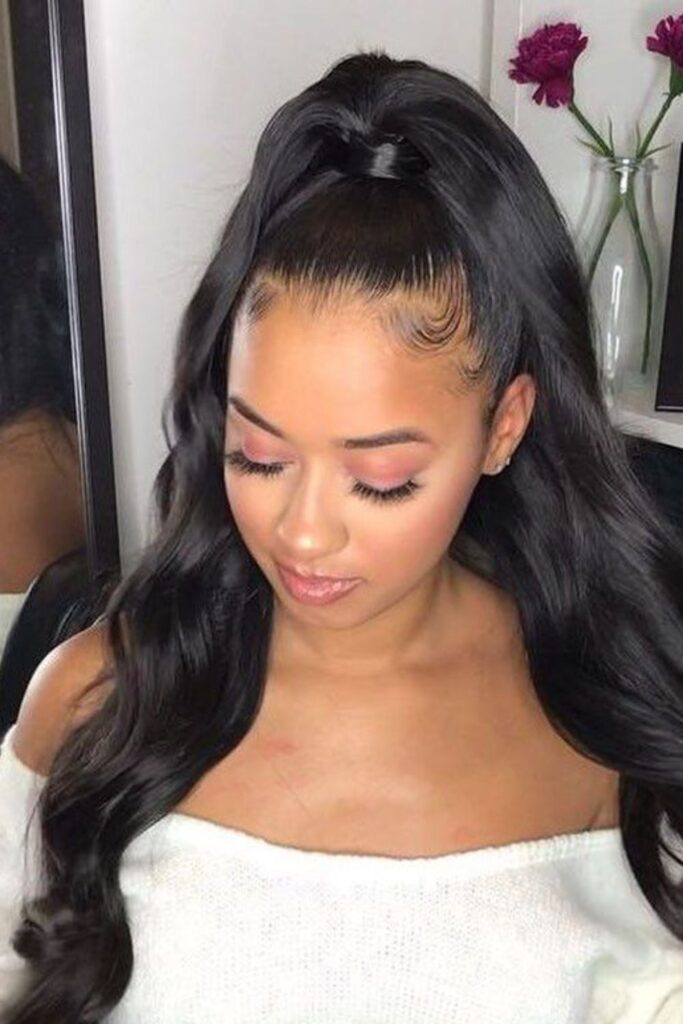 High Ponytail Half Up Half Down