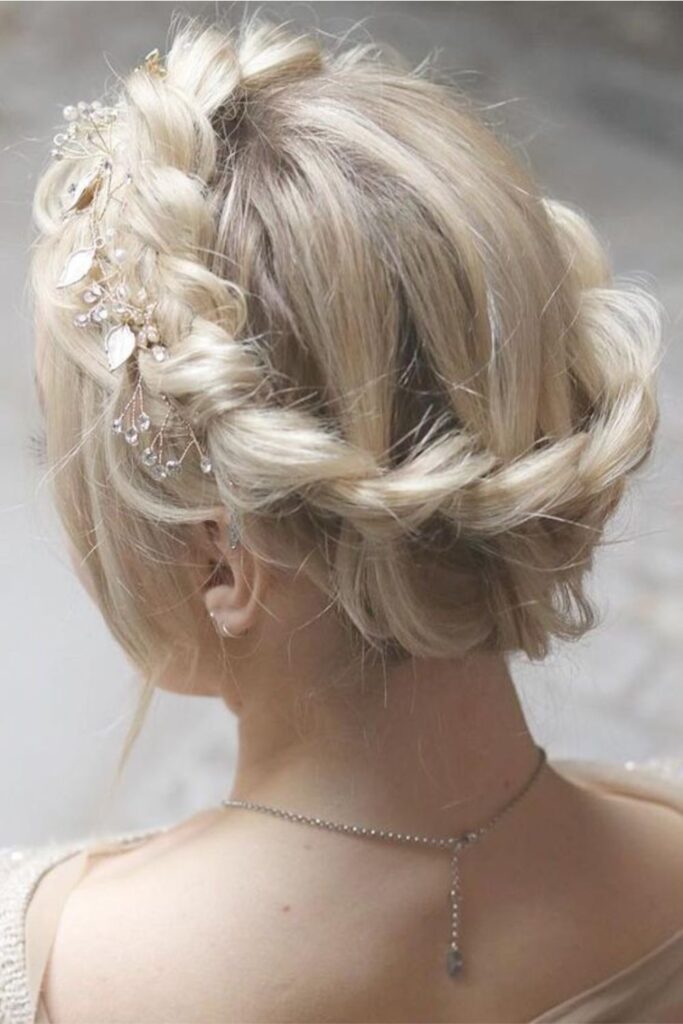 Icy Blonde Crown Braids