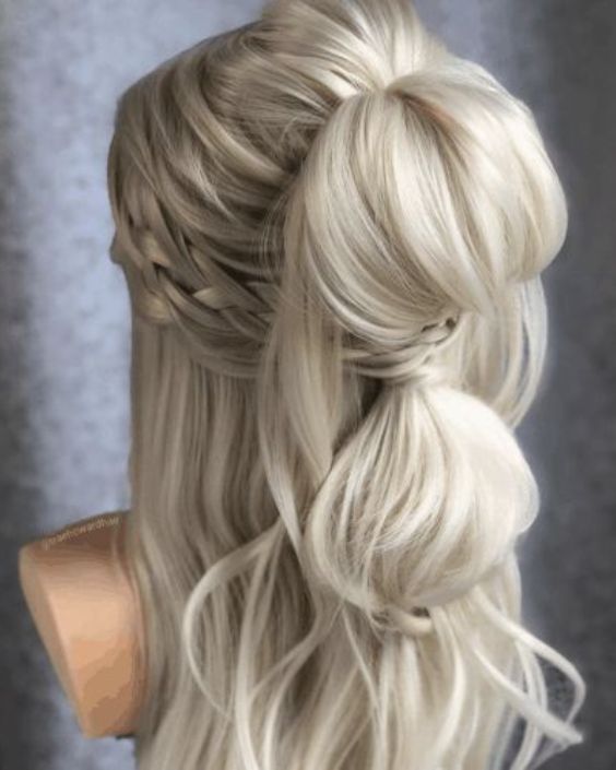 Icy Blonde Waterfall Braid