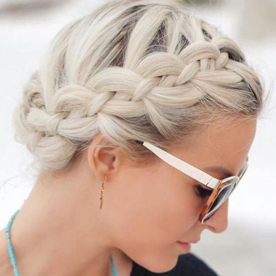 Icy Platinum Crown Braid