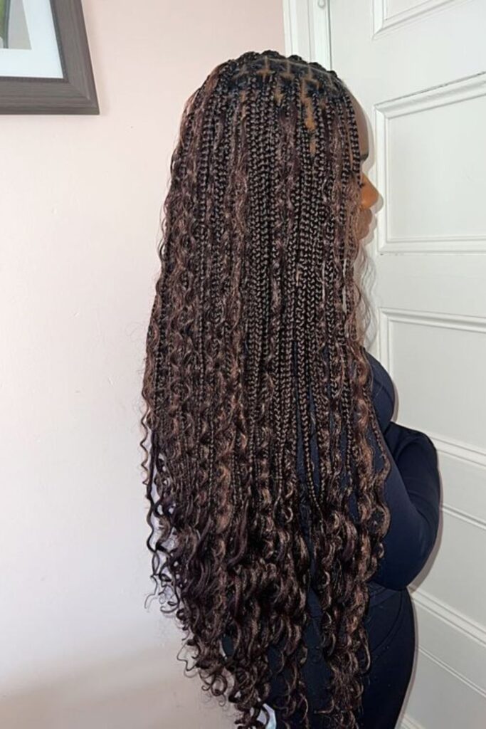 Knotless Box Braids With Curly Hair