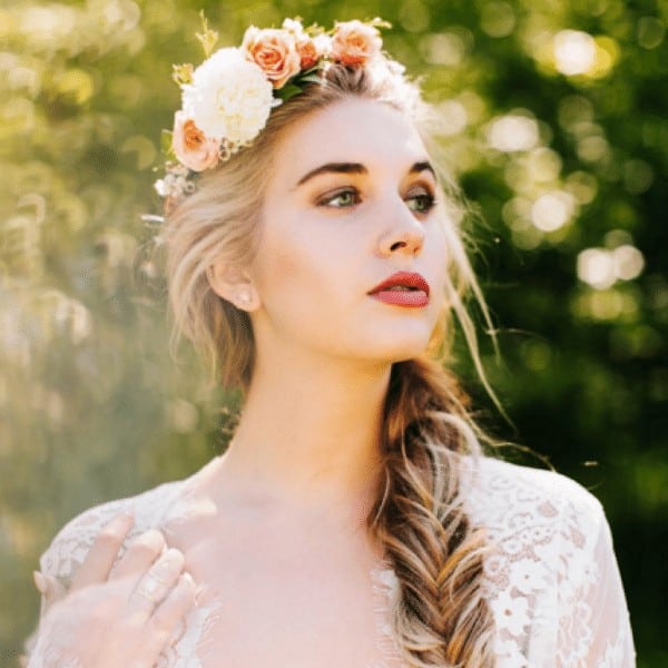 Lace braids with flowers