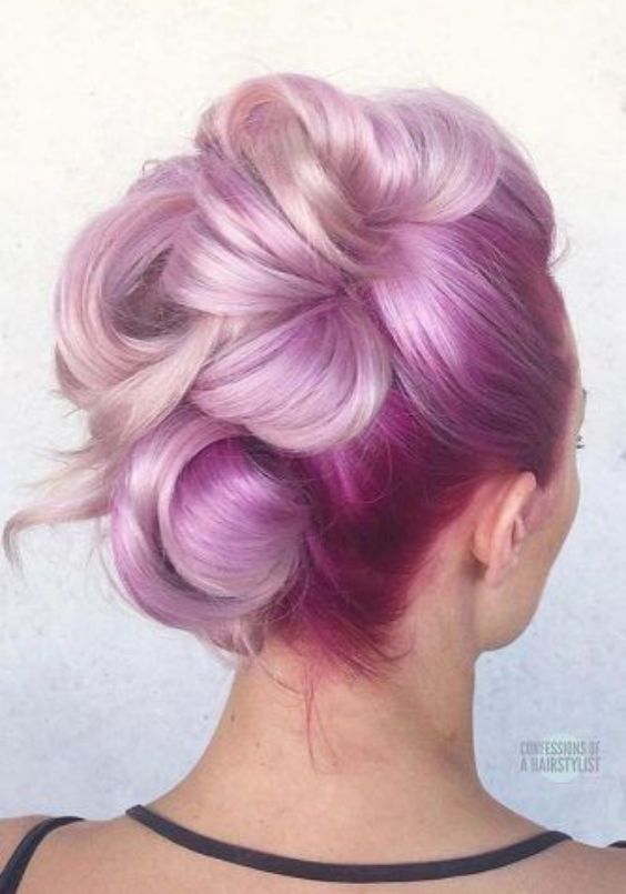 Lavender and Blonde Mohawk Braid