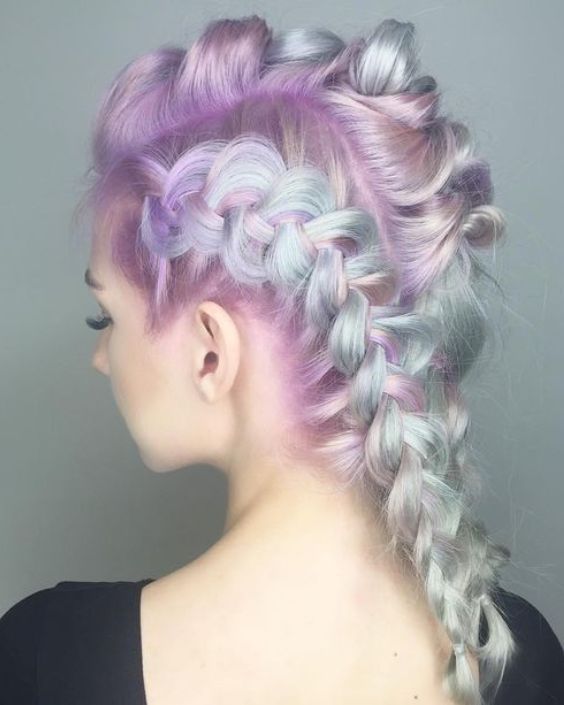 Lavender and Blonde Space Buns