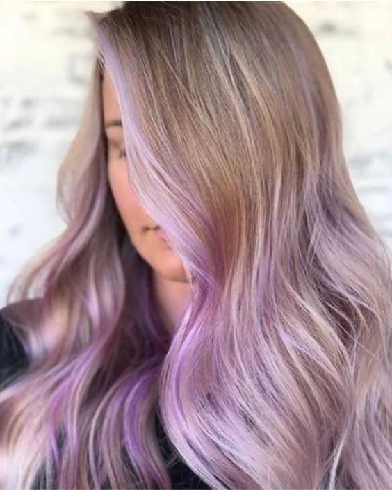 Lavender Highlights on Beachy Blonde Waves