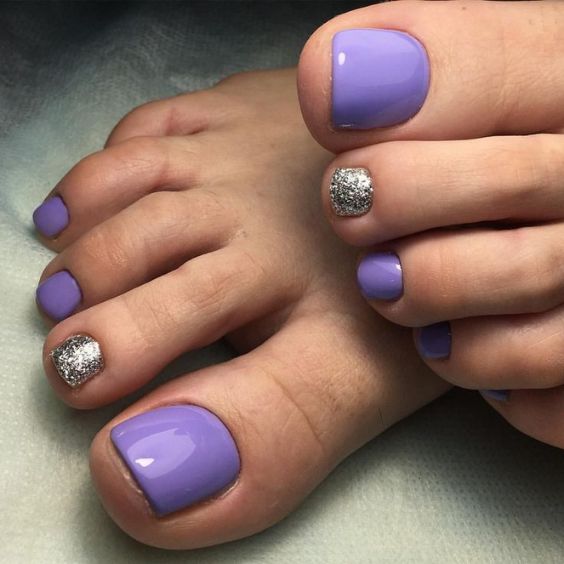 Lavender Toe Nails