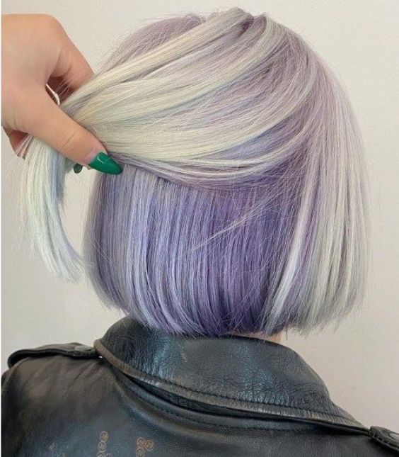 Lavender Underlights with Blonde Bob