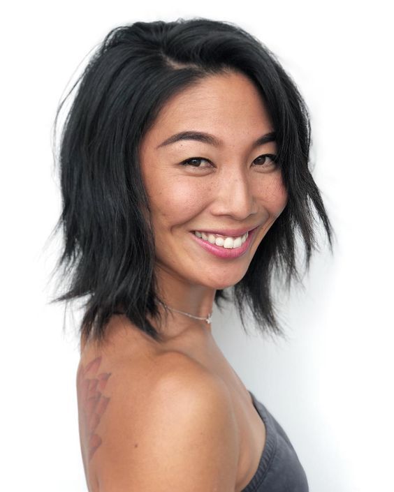 Layered Bob with Textured Waves