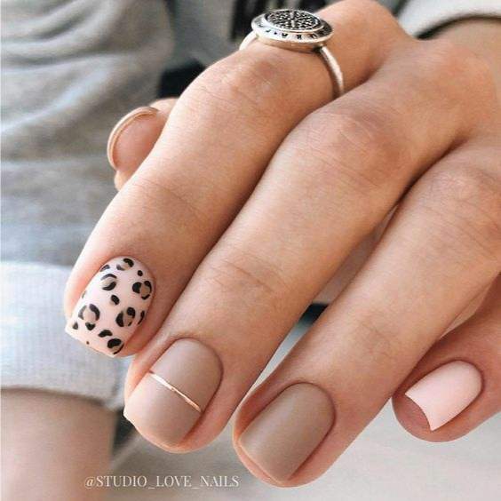 Leopard Print Short Nails