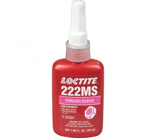 Loctite 222MS Fijador de Roscas, Resistencia Baja - Tornillos Pequeños - Botella 50 ml