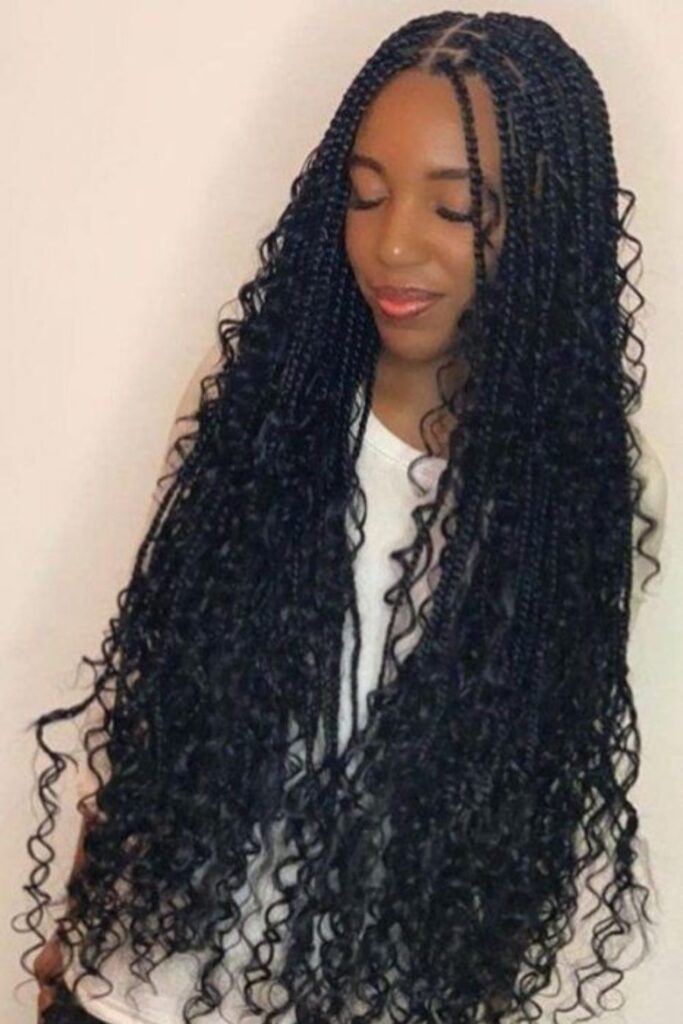 Long Chunky Braids With Curls