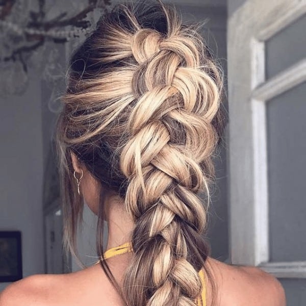 Loose dutch braid hairstyle