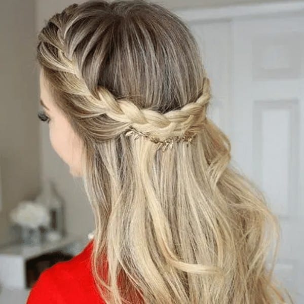 Loose French Braid Hairdo