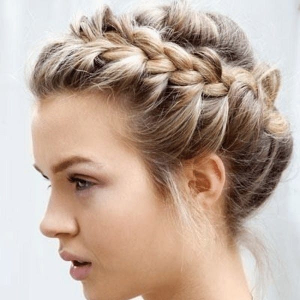 Maiden Updo with a Delicate Headband Braid