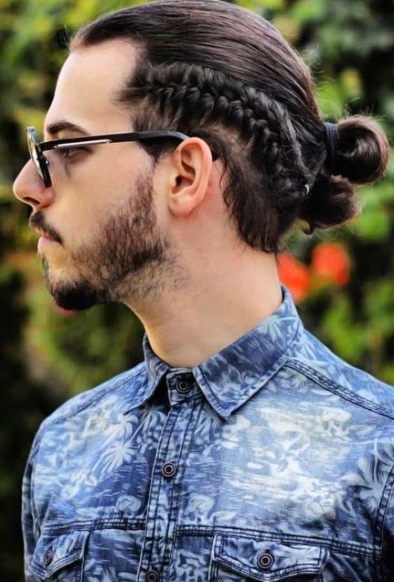 Man Bun with Side Braids