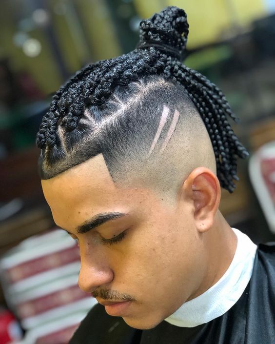 Man Bun with Twisted Braid