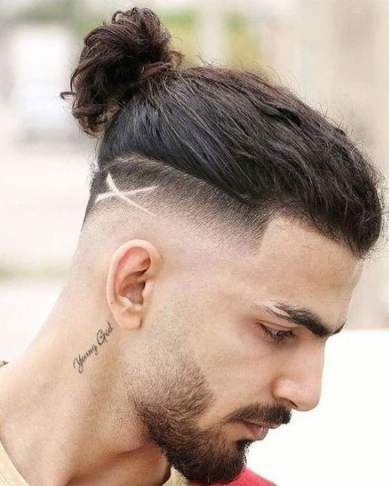 Man Bun with Undercut and Design