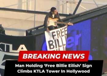 Man Holding ‘Free Billie Eilish’ Sign Climbs KTLA Tower In Hollywood