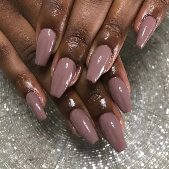 Medium-Length Mauve Nails