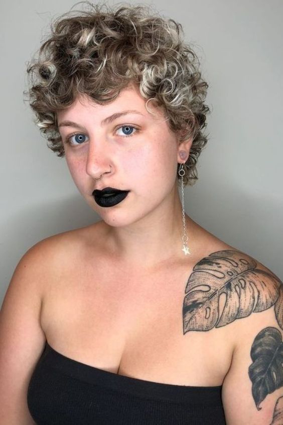 Messy Ashy Curly Pixie