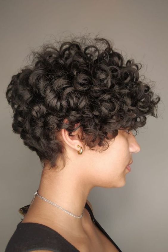 Messy Curly Pixie Cut