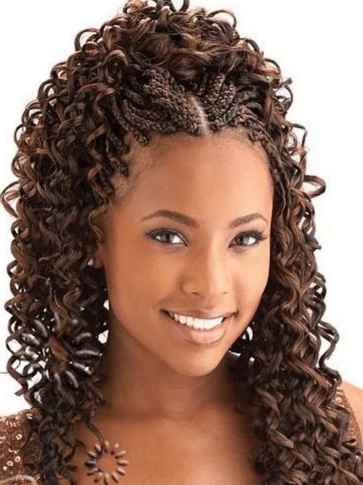 Micro Braids with Bouncy Curls